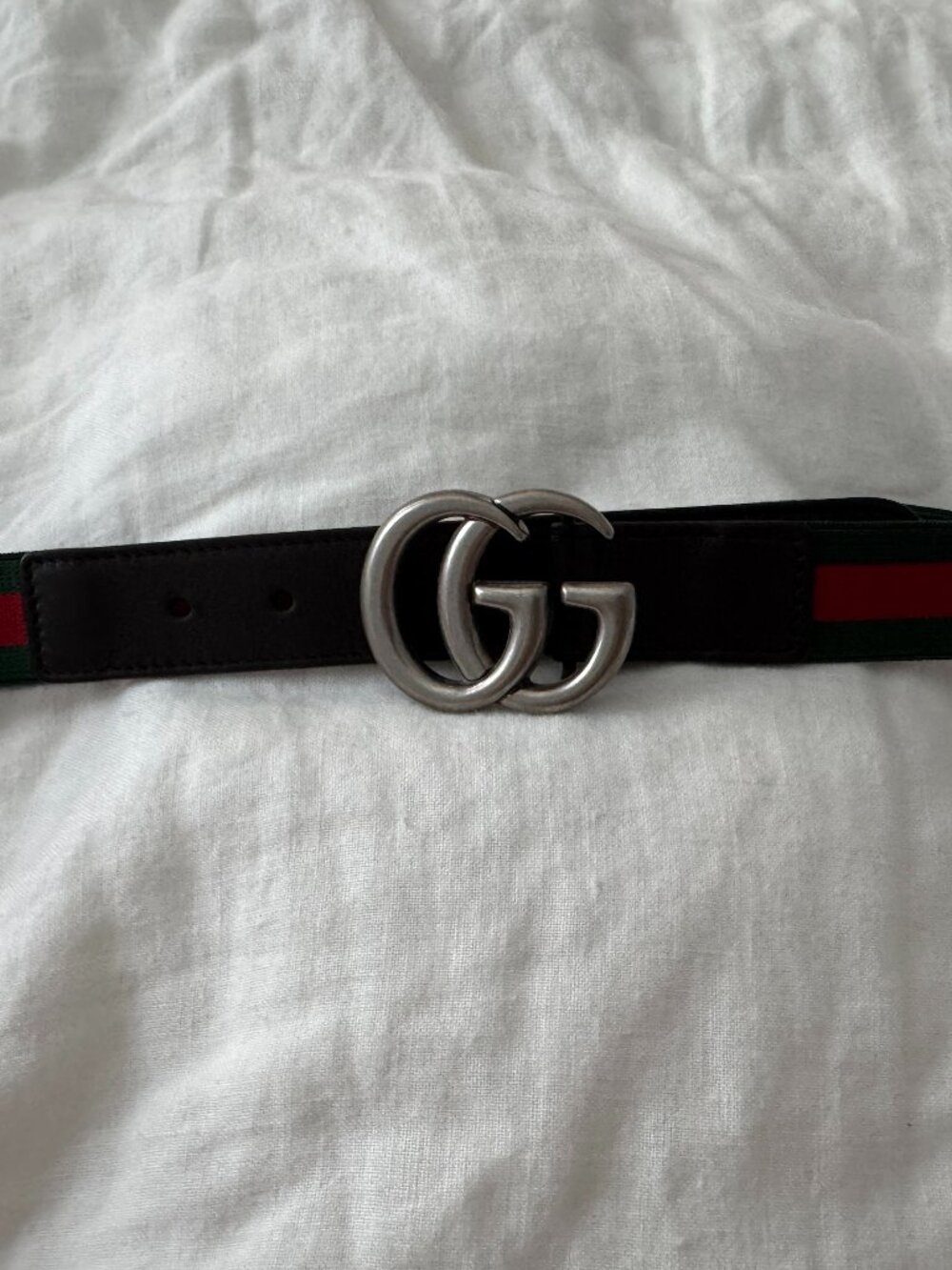 Authentic Gucci Children’s Youth Large L Web Elastic Double G Belt 432707